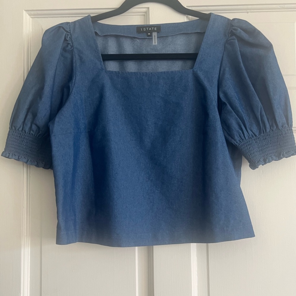 NWOT - 1. State denim cropped top - OBO